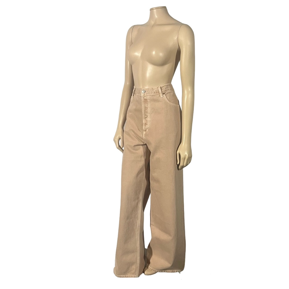 NWT AGOLDE Low Slung Baggy Pink Denim Pants - Picture 1 of 13
